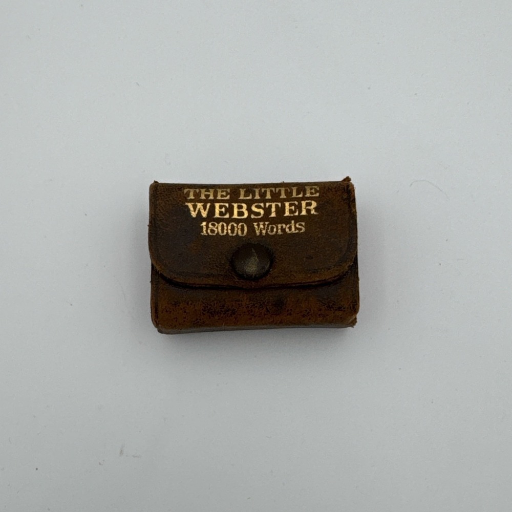 Antique The Little Webster 18000 Word Dictionary Miniature Leather Bound